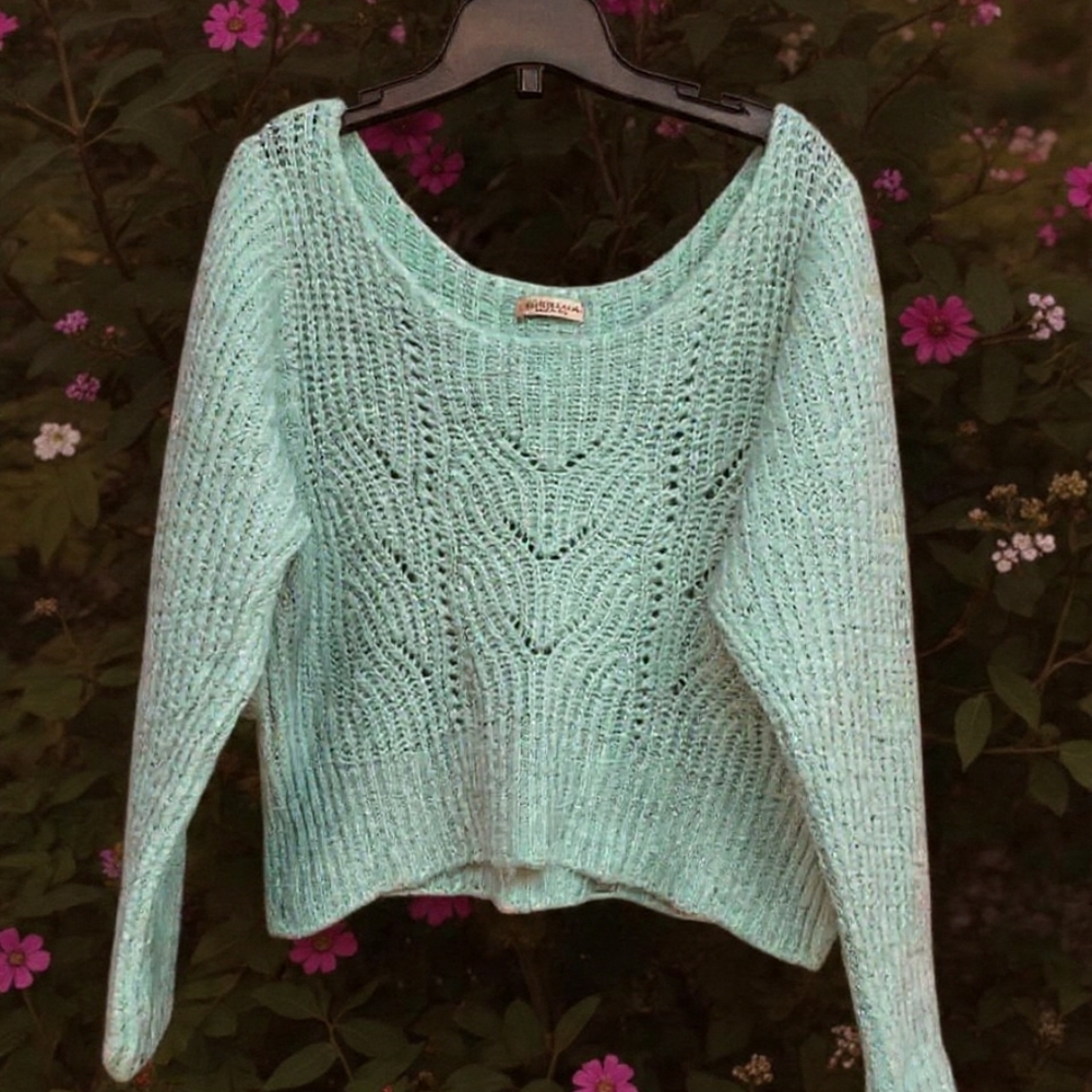 SP🍀Valentina Naldi Mint Green Leightweight Knit Sweater